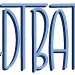 A sticker depicting the letters GDTBATH