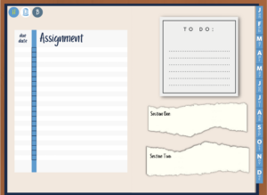 Example Assignment Tracker Page in Planner